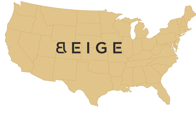usa map with beige black logo